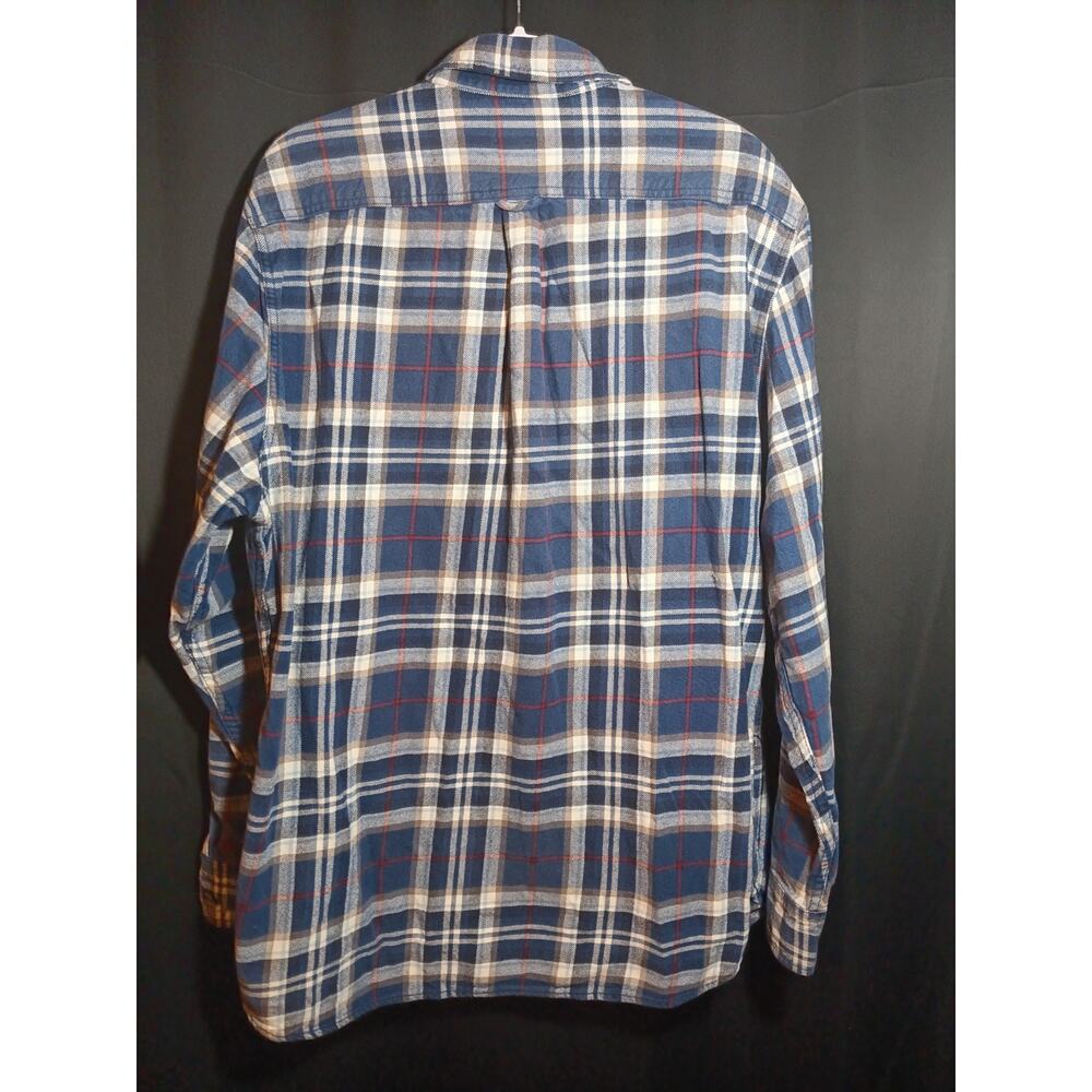 Jachs Men’s XLT Flannel Shirt Blue Plaid Heavy Knit Cotton Long Sleeve Casual - Picture 5 of 5